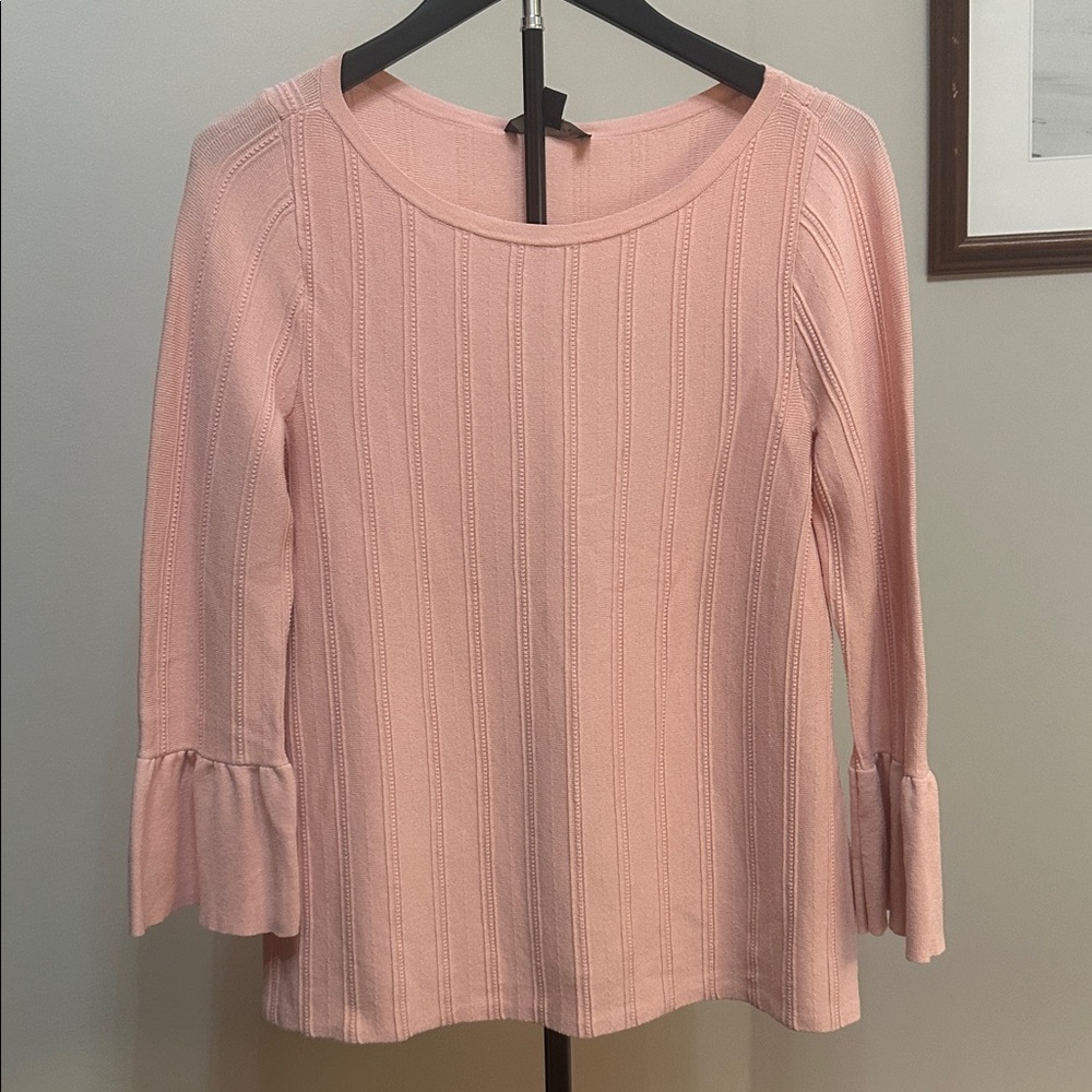 Ann Taylor Blush Ribbed Sweater